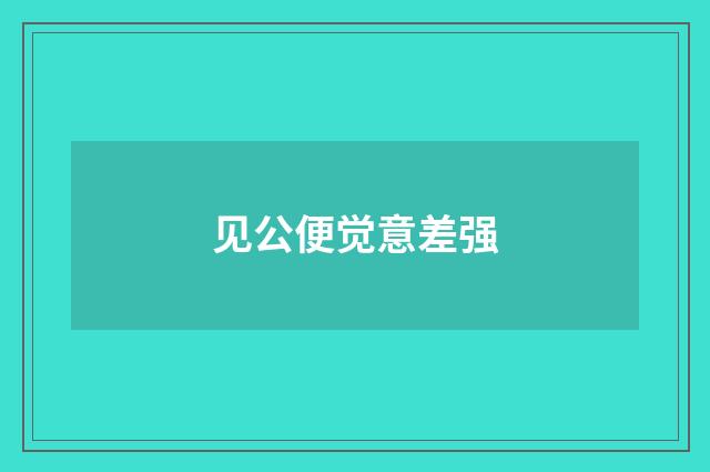 见公便觉意差强