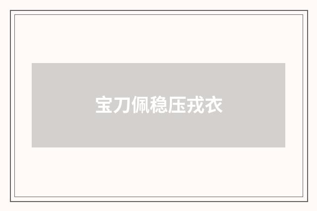 宝刀佩稳压戎衣