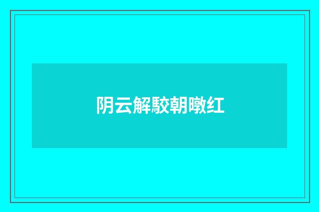 阴云解駮朝暾红