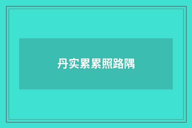 丹实累累照路隅