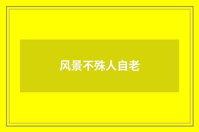 风景不殊人自老