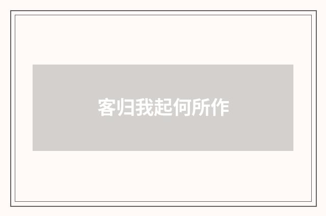 客归我起何所作