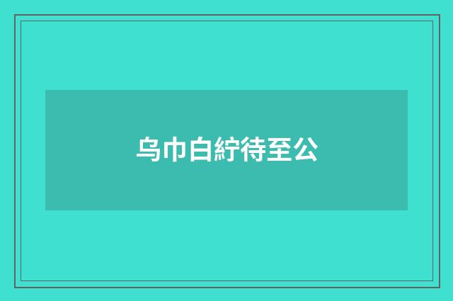 乌巾白紵待至公