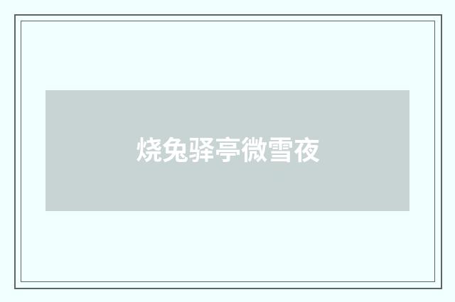 烧兔驿亭微雪夜