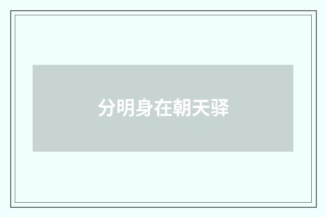 分明身在朝天驿