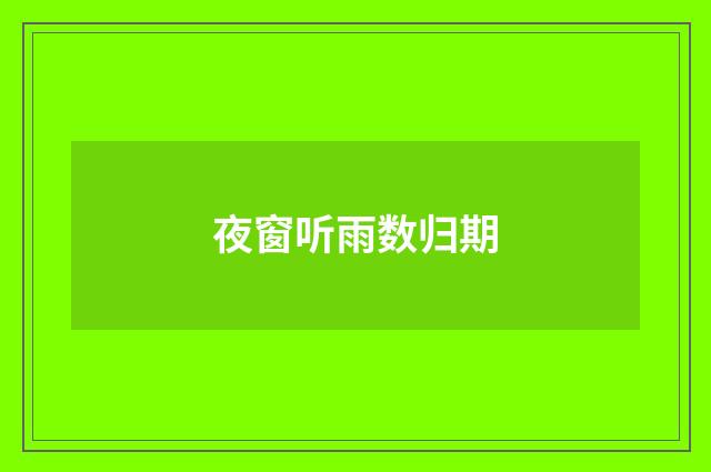 夜窗听雨数归期