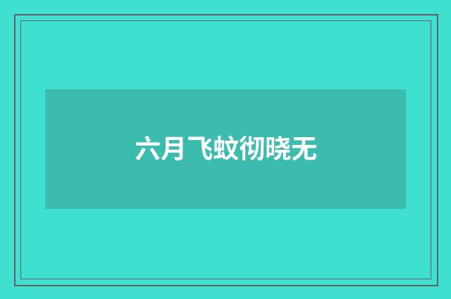 六月飞蚊彻晓无