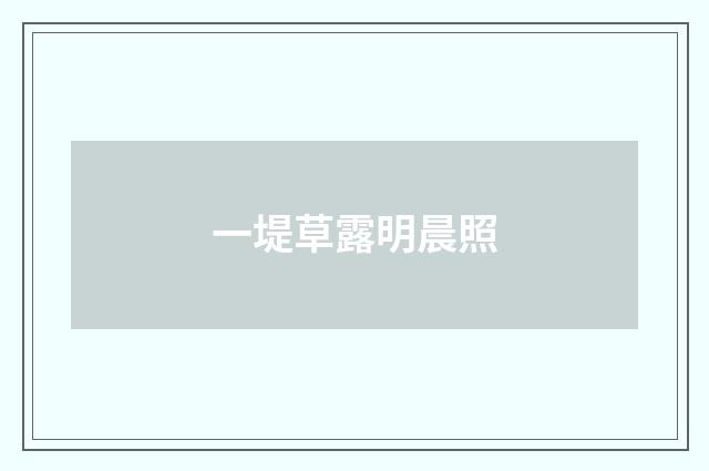 一堤草露明晨照
