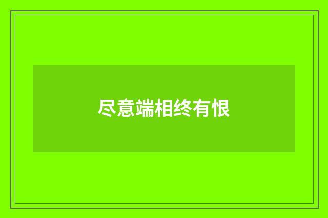 尽意端相终有恨