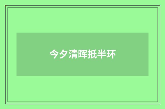 今夕清晖抵半环