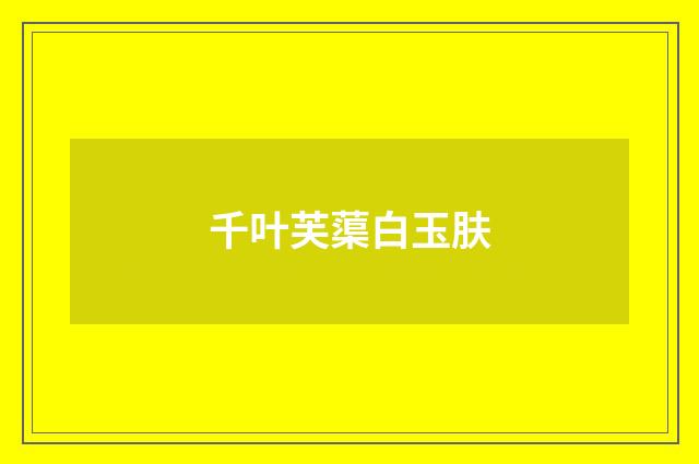 千叶芙蕖白玉肤