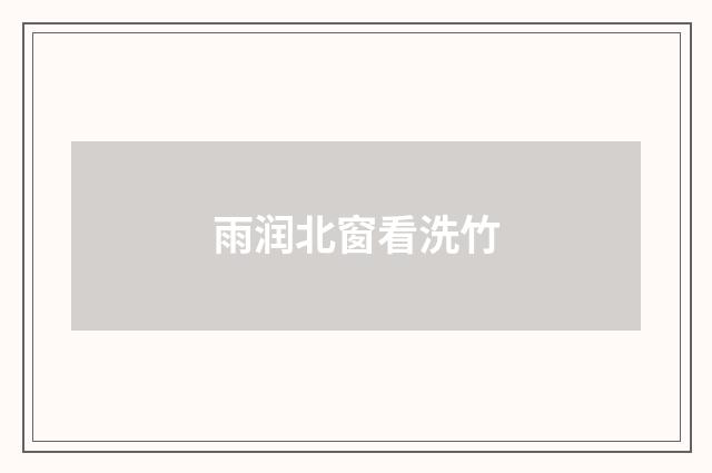 雨润北窗看洗竹