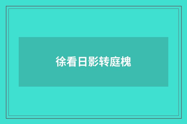 徐看日影转庭槐