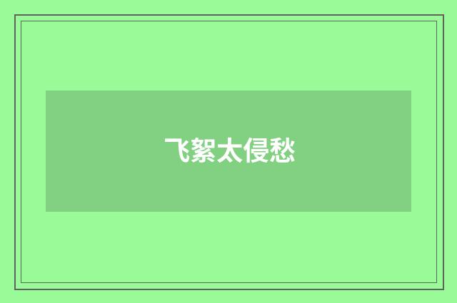 飞絮太侵愁