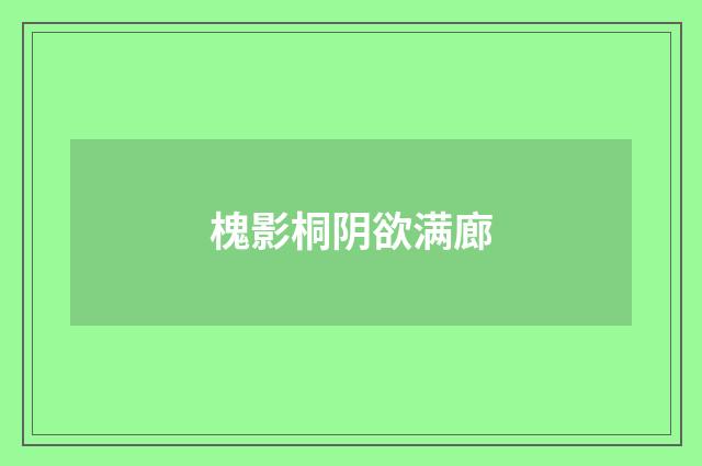 槐影桐阴欲满廊
