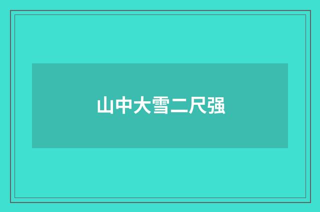 山中大雪二尺强