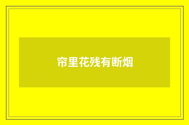 帘里花残有断烟