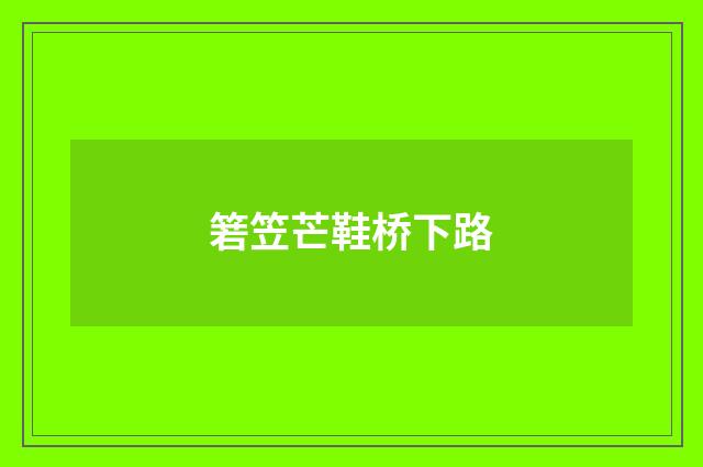 箬笠芒鞋桥下路
