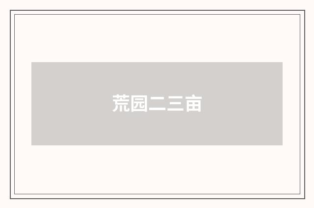 荒园二三亩