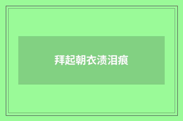 拜起朝衣渍泪痕