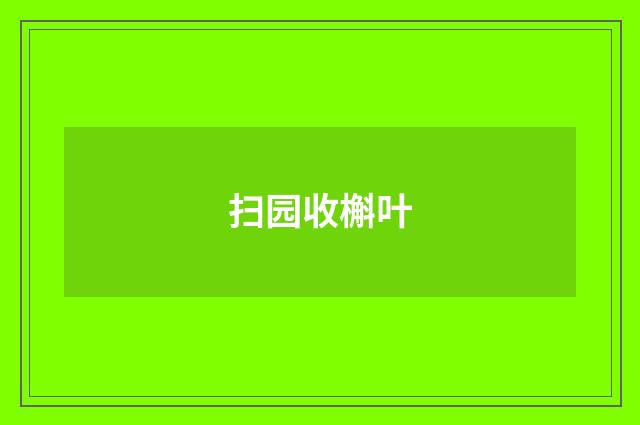 扫园收槲叶