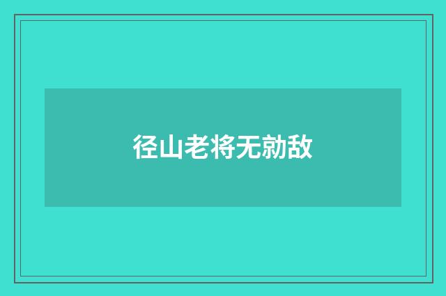 径山老将无勍敌