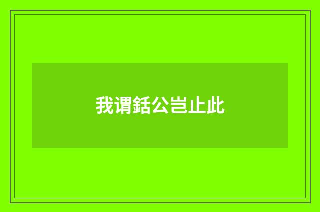 我谓銛公岂止此