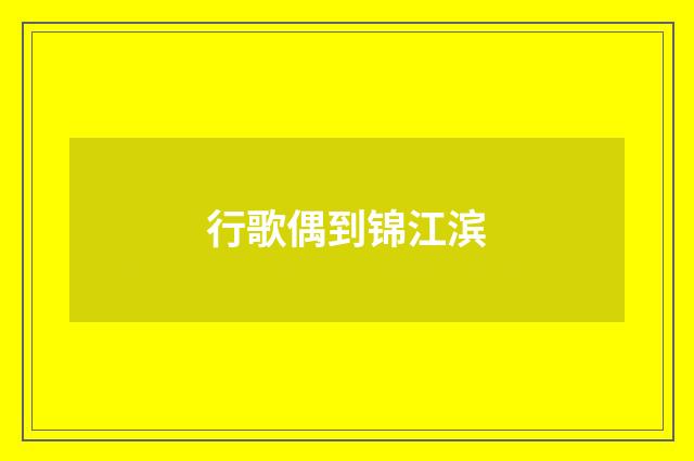 行歌偶到锦江滨