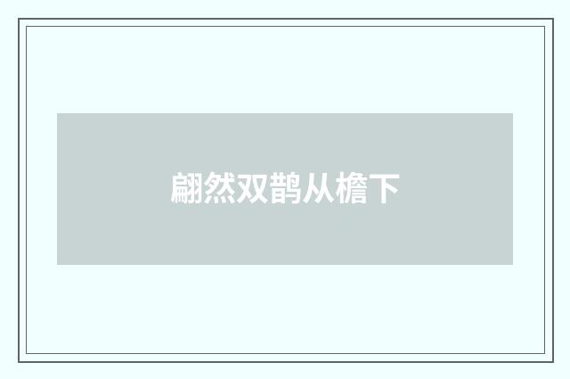 翩然双鹊从檐下