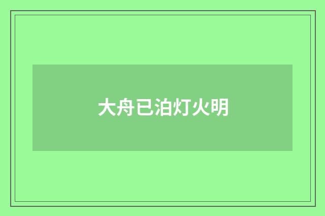 大舟已泊灯火明
