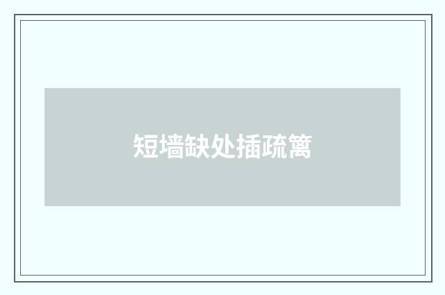 短墙缺处插疏篱