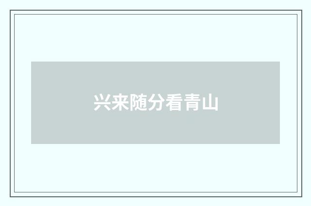 兴来随分看青山