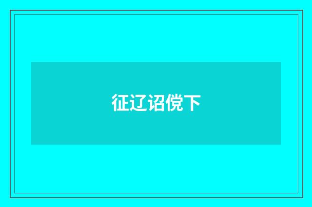 征辽诏傥下