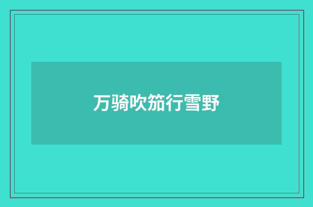 万骑吹笳行雪野