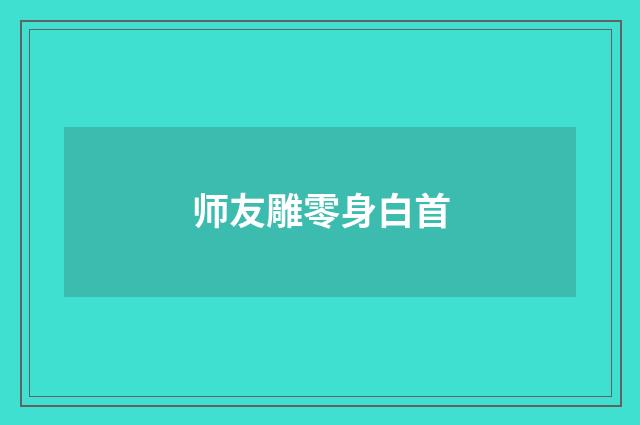 师友雕零身白首