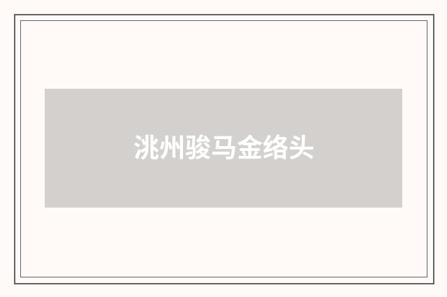 洮州骏马金络头