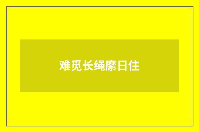 难觅长绳縻日住