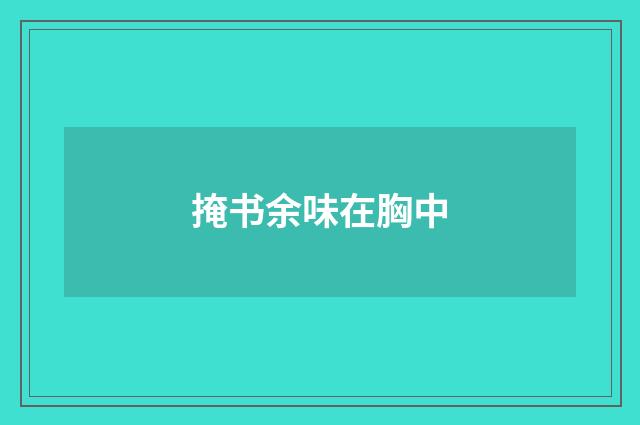 掩书余味在胸中