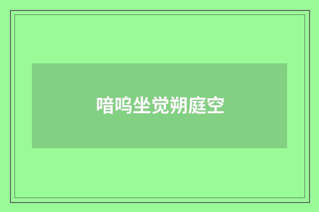 喑呜坐觉朔庭空