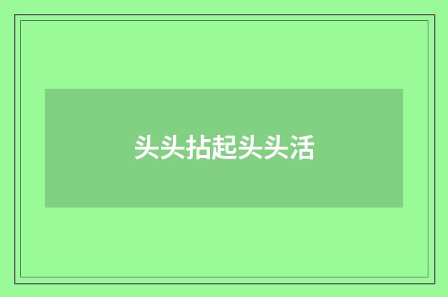 头头拈起头头活