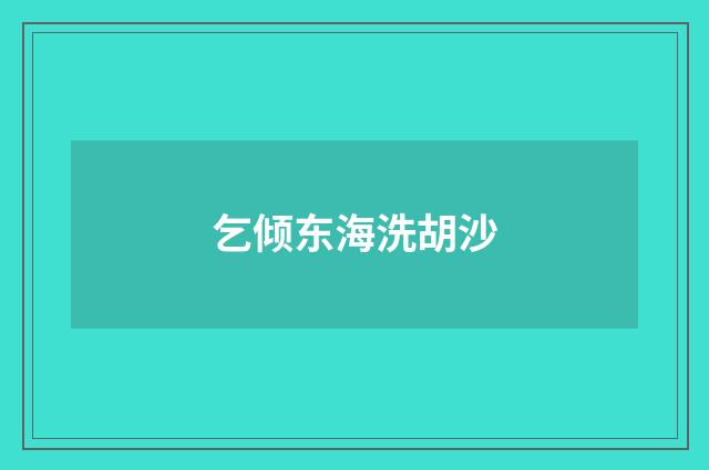 乞倾东海洗胡沙