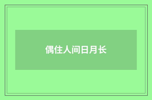 偶住人间日月长