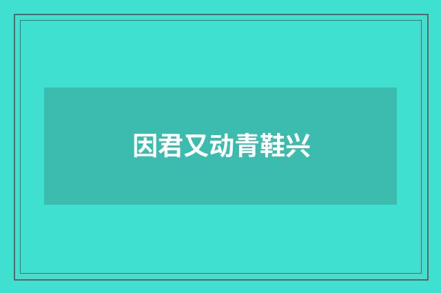 因君又动青鞋兴