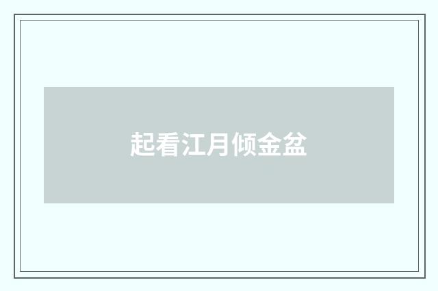 起看江月倾金盆