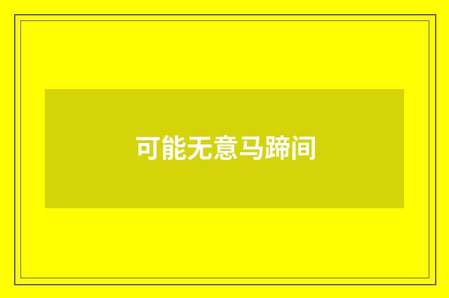 可能无意马蹄间