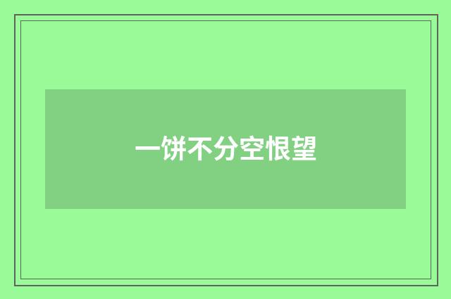 一饼不分空恨望