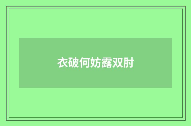 衣破何妨露双肘