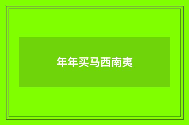 年年买马西南夷
