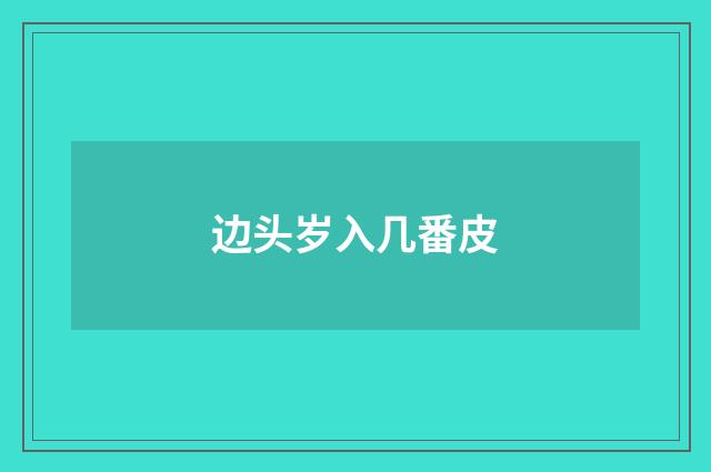 边头岁入几番皮
