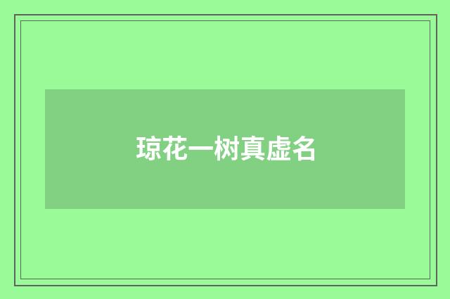琼花一树真虚名